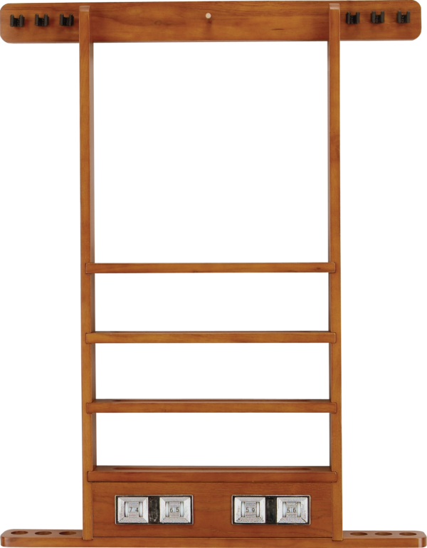 Score Counter Deluxe 6 Cue Wall Rack - Honey